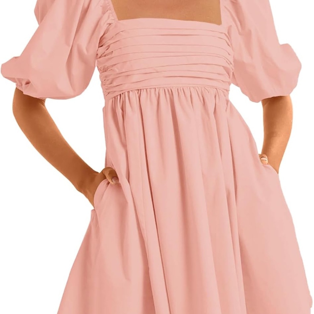 Pink Puff Sleeve Dress